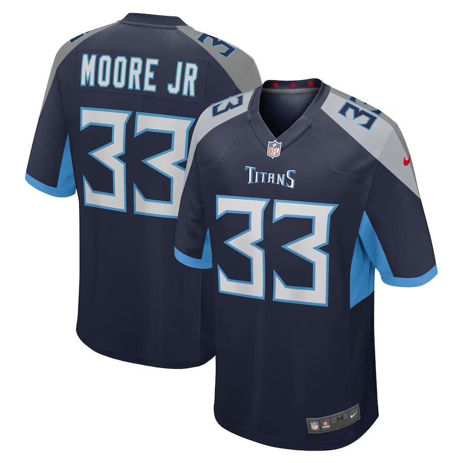 Men Tennessee Titans #33 A.J. Moore Jr. Nike Navy Player Game NFL Jersey->tennessee titans->NFL Jersey